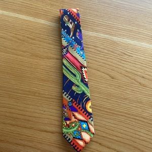 Men’s VNTG 1994 NICOLE MILLER Brightly Colored Western Silk Tie